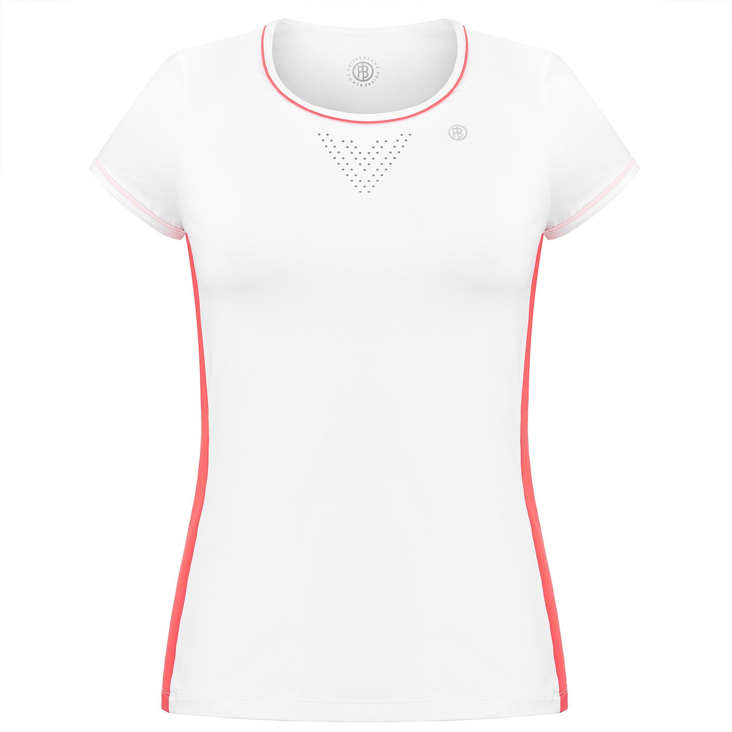 Women's Tennis / Padel Short Sleeved T-Shirt in White Spritz Red 4803