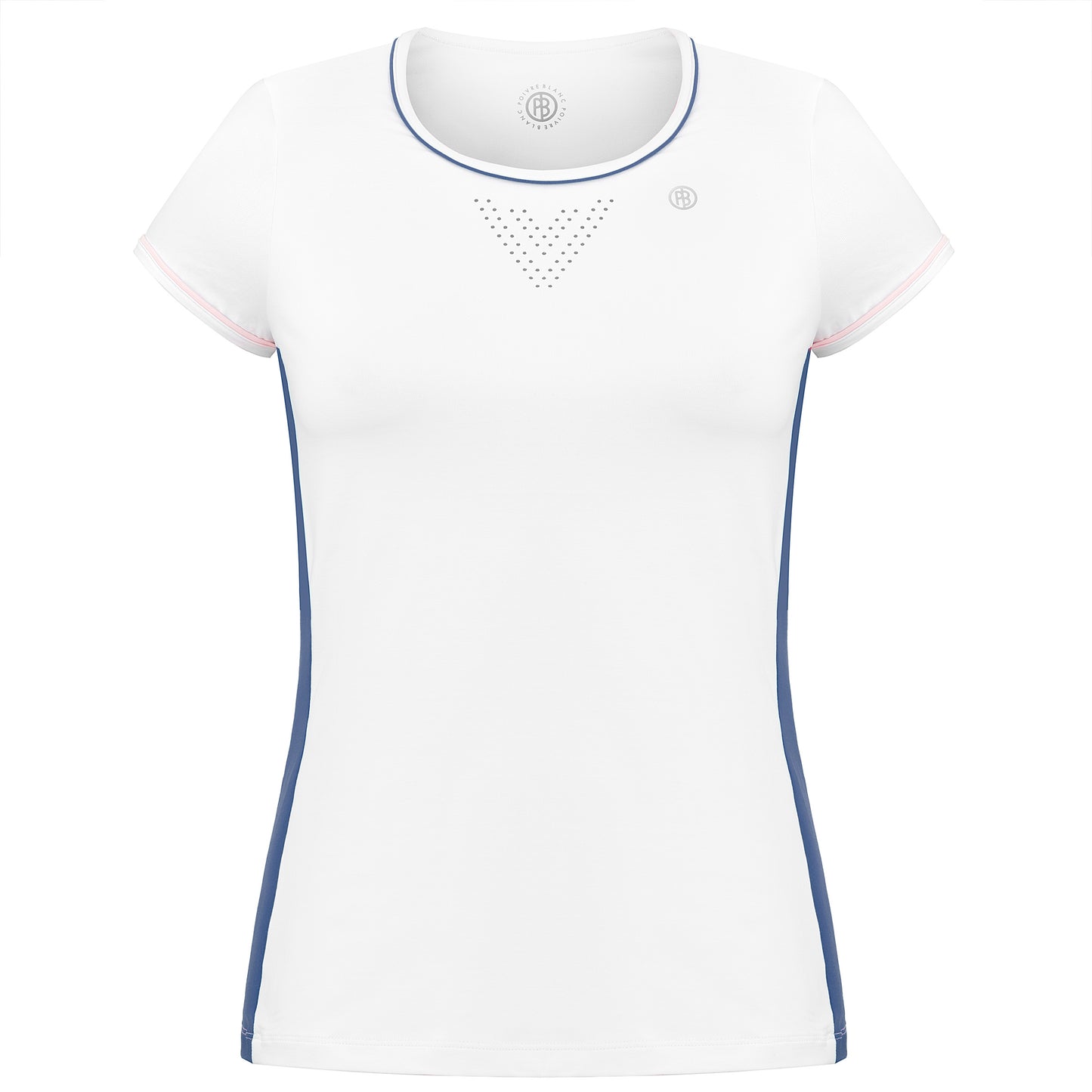 Women's Tennis / Padel Short Sleeved T-Shirt in White Deep Blue 4803