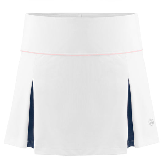 Poivre Blanc Ladies Tennis Skort 4829 in White / Deep Blue Sea