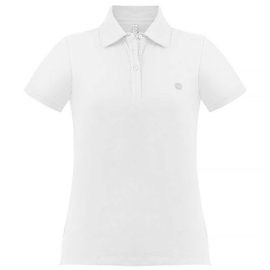 Poivre Blanc Women's Tennis Organic Stretch Cotton Pique Polo 4600 in White