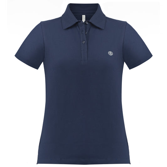 Poivre Blanc Women's Tennis Organic Stretch Cotton Pique Polo 4600 in Deep Blue Sea