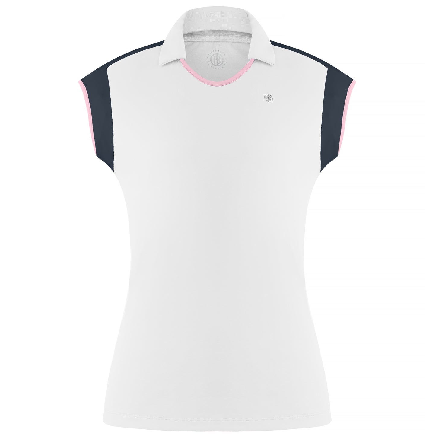 Women's Tennis Meryl Stretch Pique 4800 in White / Oxford Blue