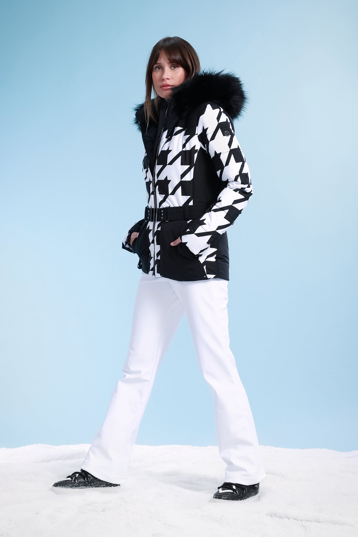 Check Black Women's Ski Jacket 1003