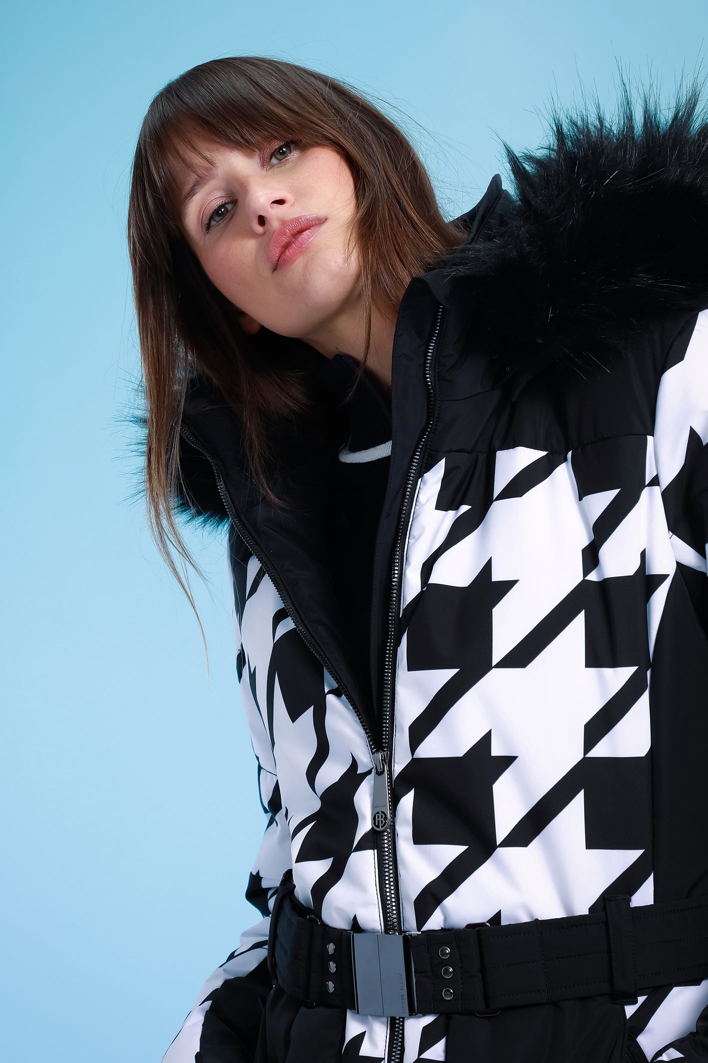 Check Black Women's Ski Jacket 1003
