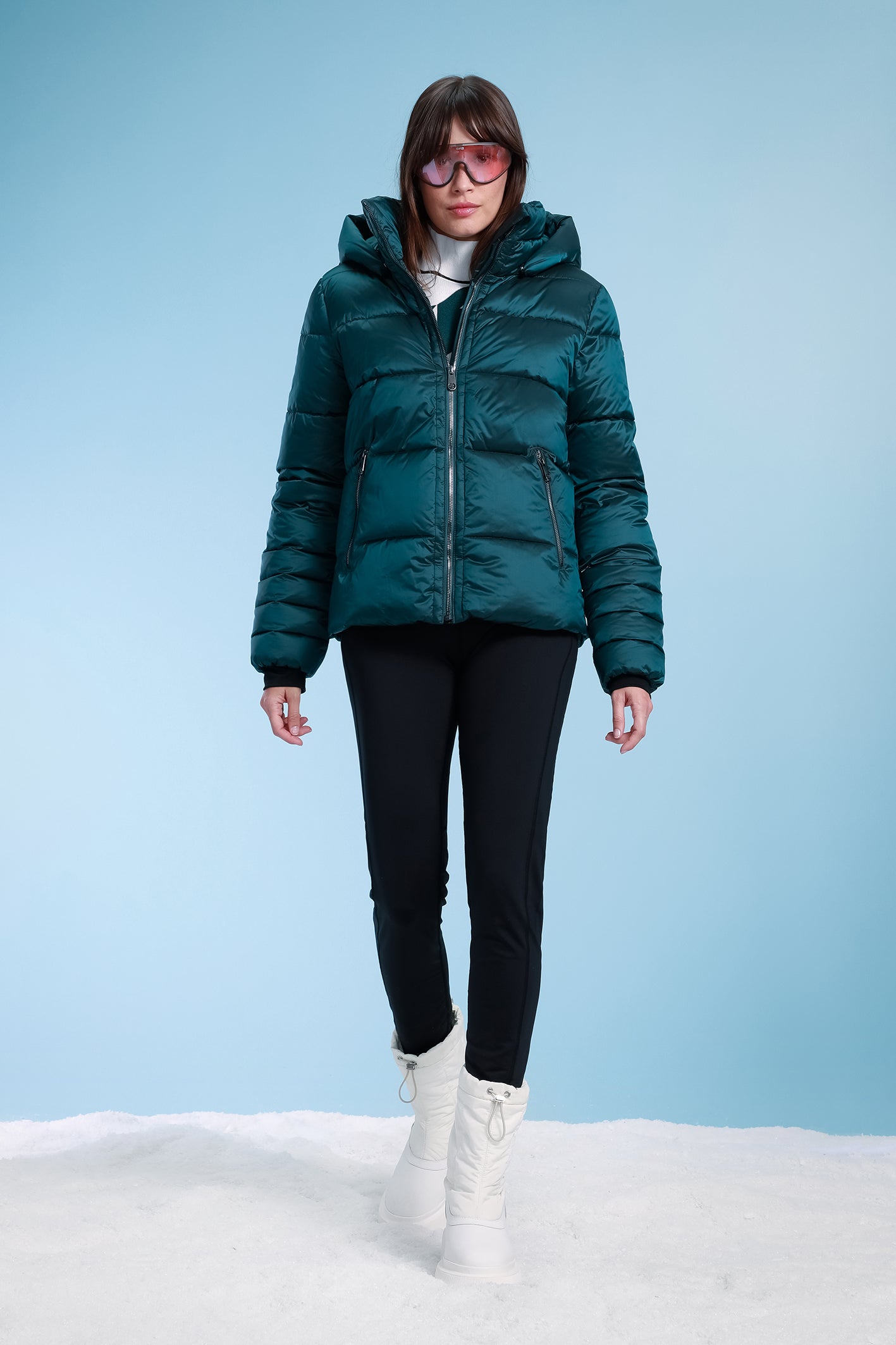 Synthetic Down Ski Jacket in Acid Blue 1201