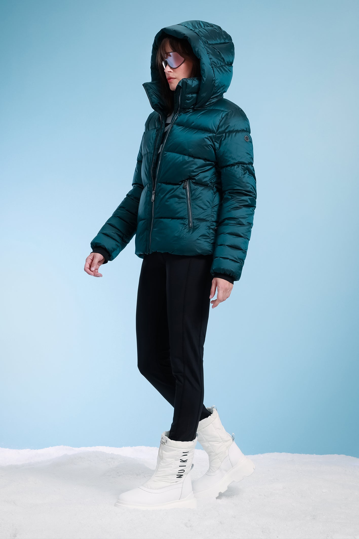 Synthetic Down Ski Jacket in Acid Blue 1201