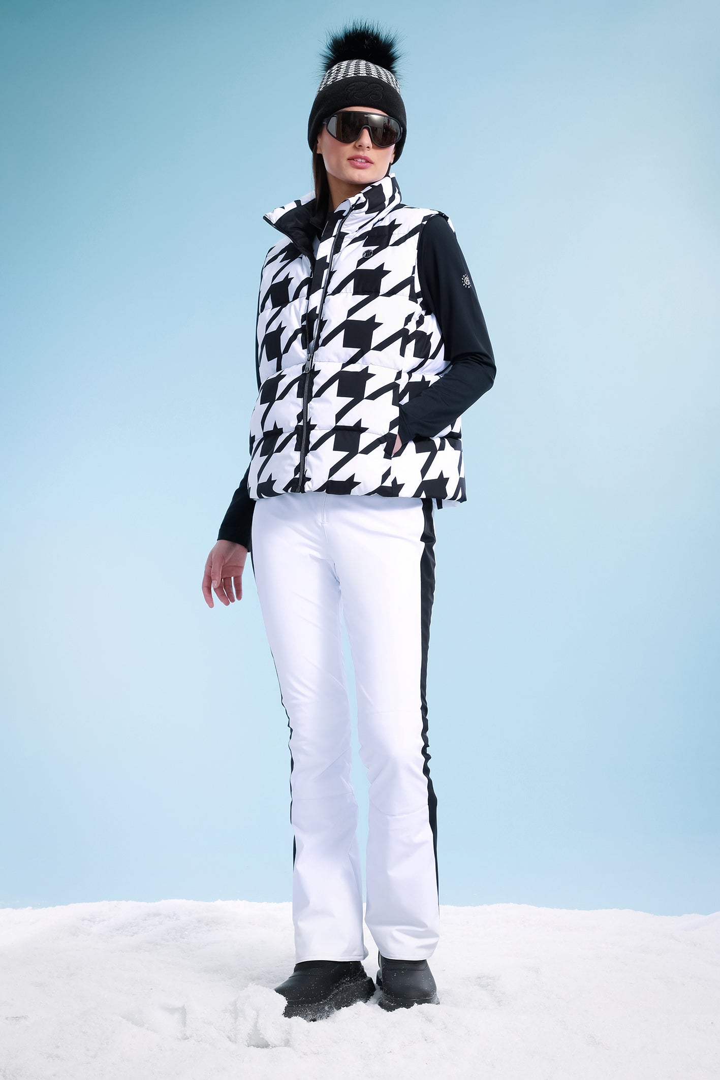 Women's down check Gilet/Vest in Check Print 1205