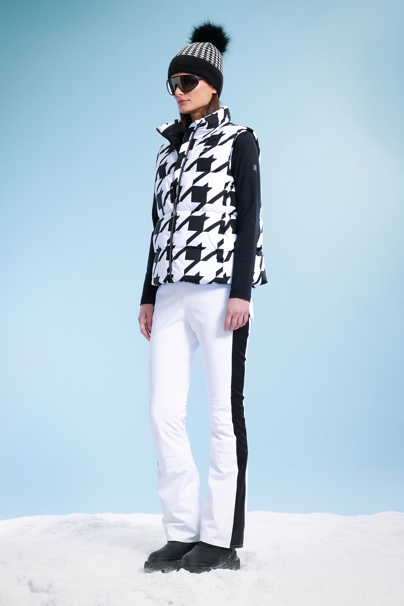 Women's down check Gilet/Vest in Check Print 1205