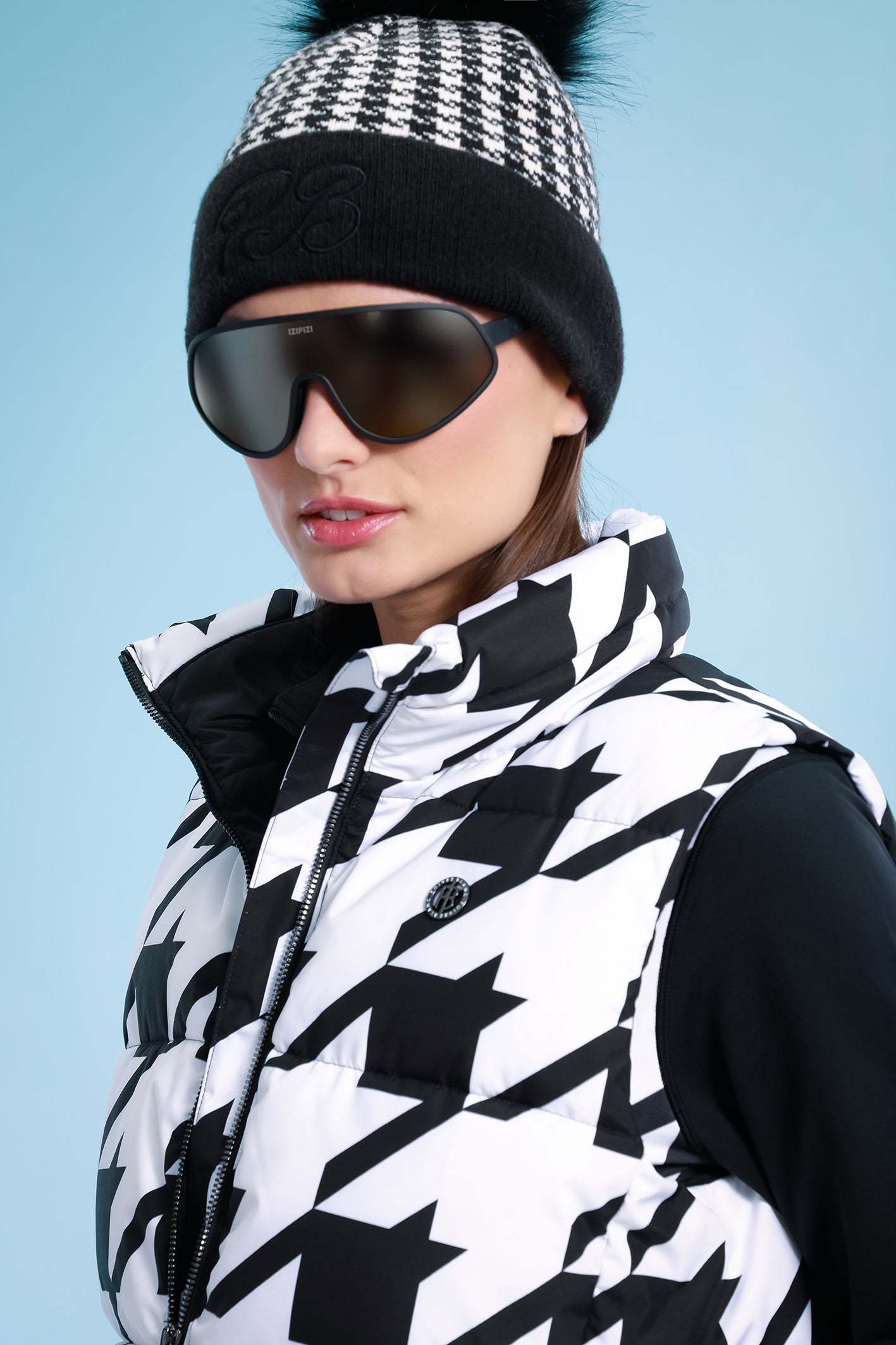 Women's down check Gilet/Vest in Check Print 1205
