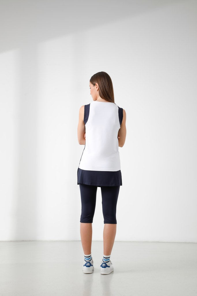 Women's Tennis / Padel Tank Top 4801 in White / Oxford Blue