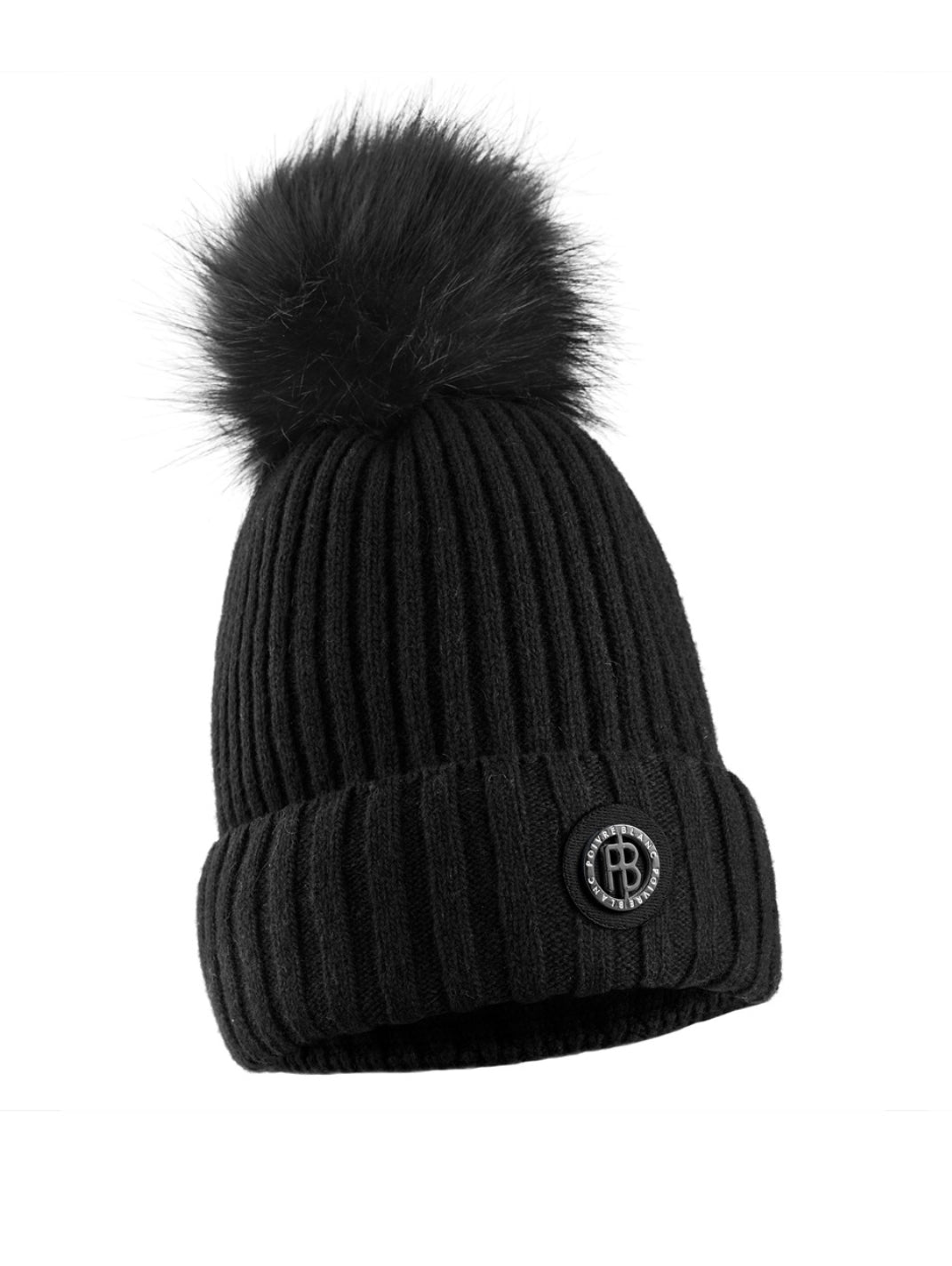 Poivre Blanc Women's Beanie Hat in Black 6183
