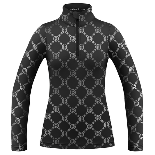 Poivre Blanc Women's Base Layer top in Monogram Black 1940