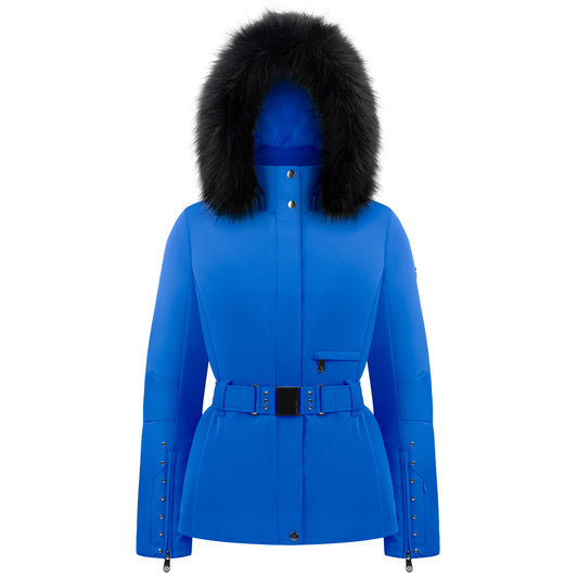 Poivre Blanc 0801 Stretch Ski Jacket with belt in King Blue.