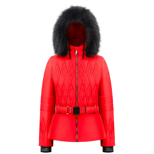 Poivre Blanc Women's Hybrid Ski jacket in Scarlet Red 1003