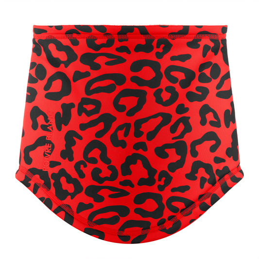 Poivre Blanc Women's Ski Turtle neck in Leopard Scarlet Red 1591