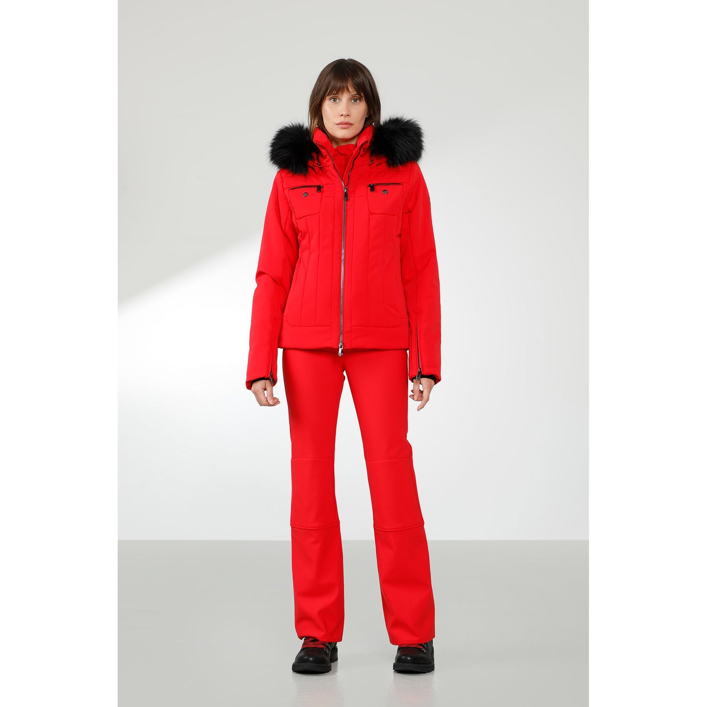 Poivre Blanc Women's Stretch Ski Jacket in Scarlet Red 0806