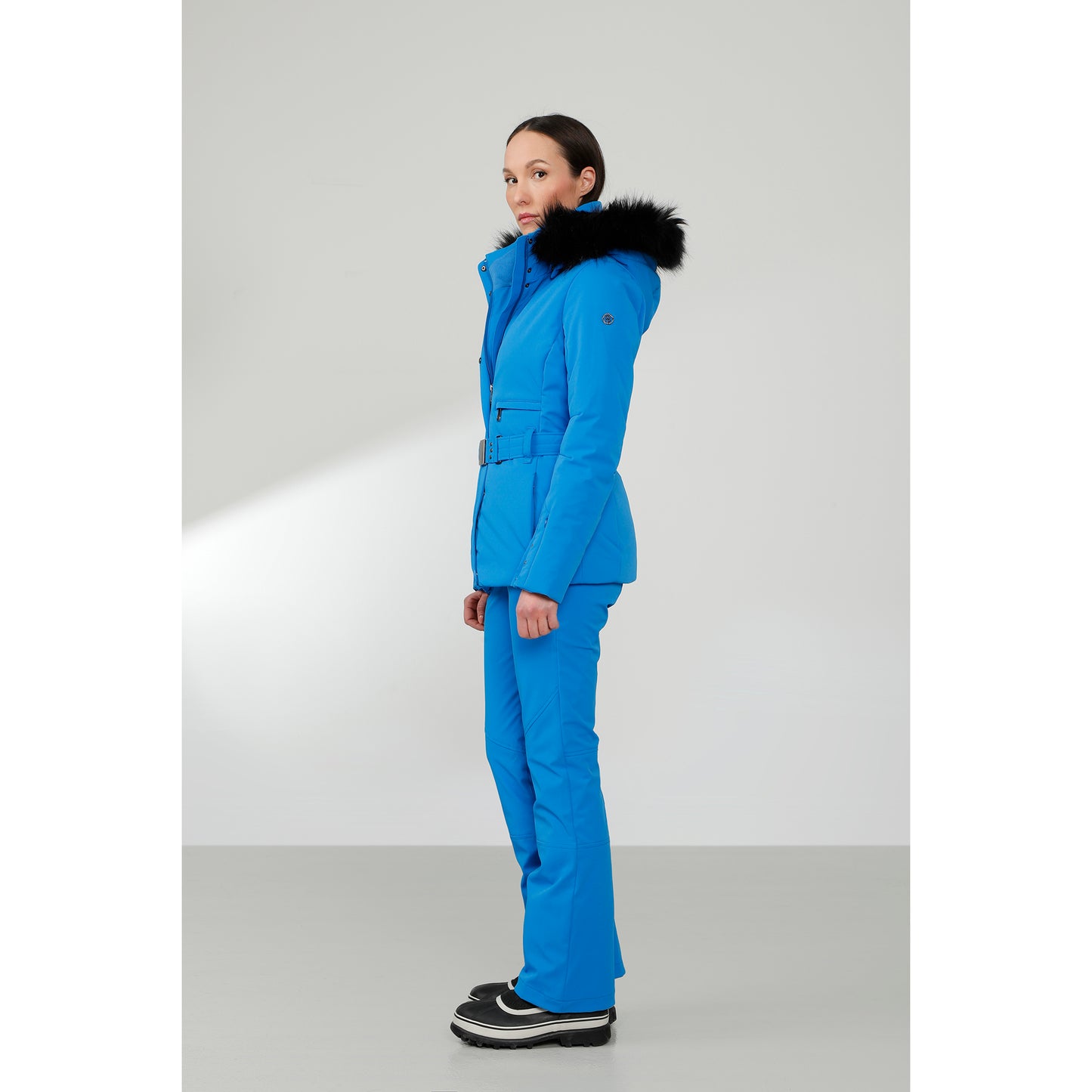 Poivre Blanc 0801 Stretch Ski Jacket with belt in King Blue.