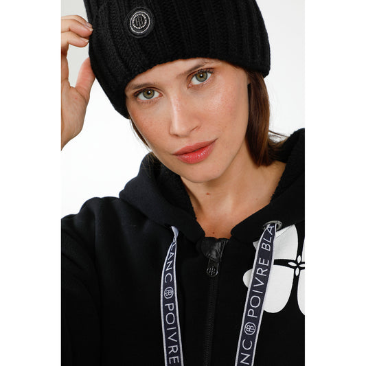 Poivre Blanc Women's Beanie Hat in Black 6183