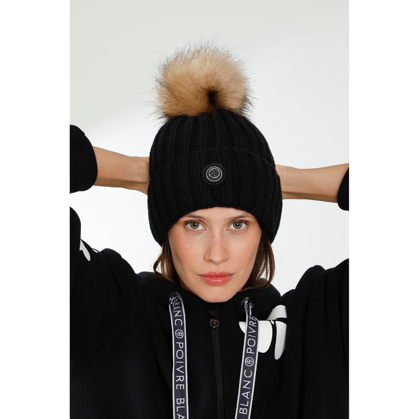 Poivre Blanc Women's Beanie Hat in Grey Melange 6182