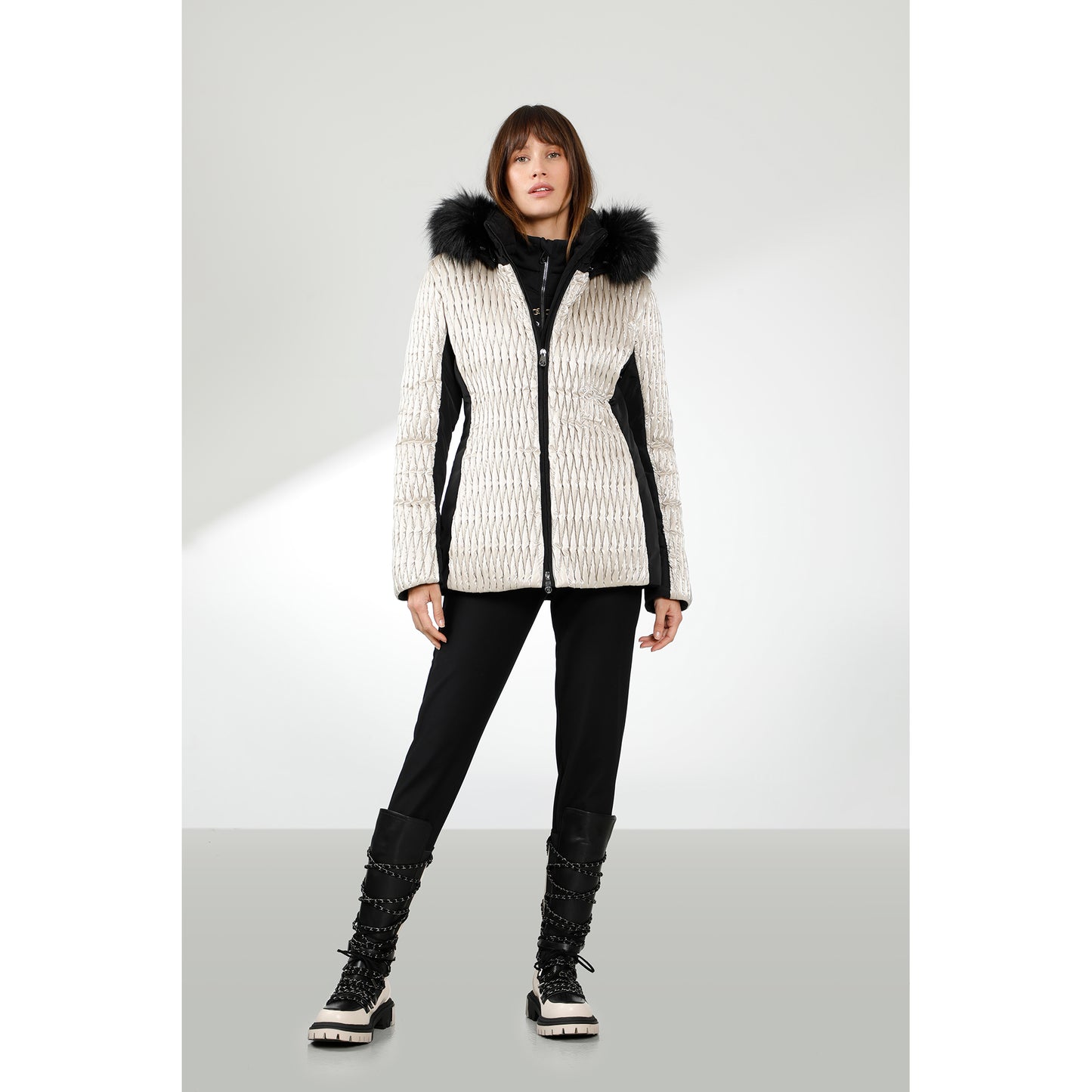 Poivre Blanc Women's Mirror Jacket in Glow Nacre White 0804