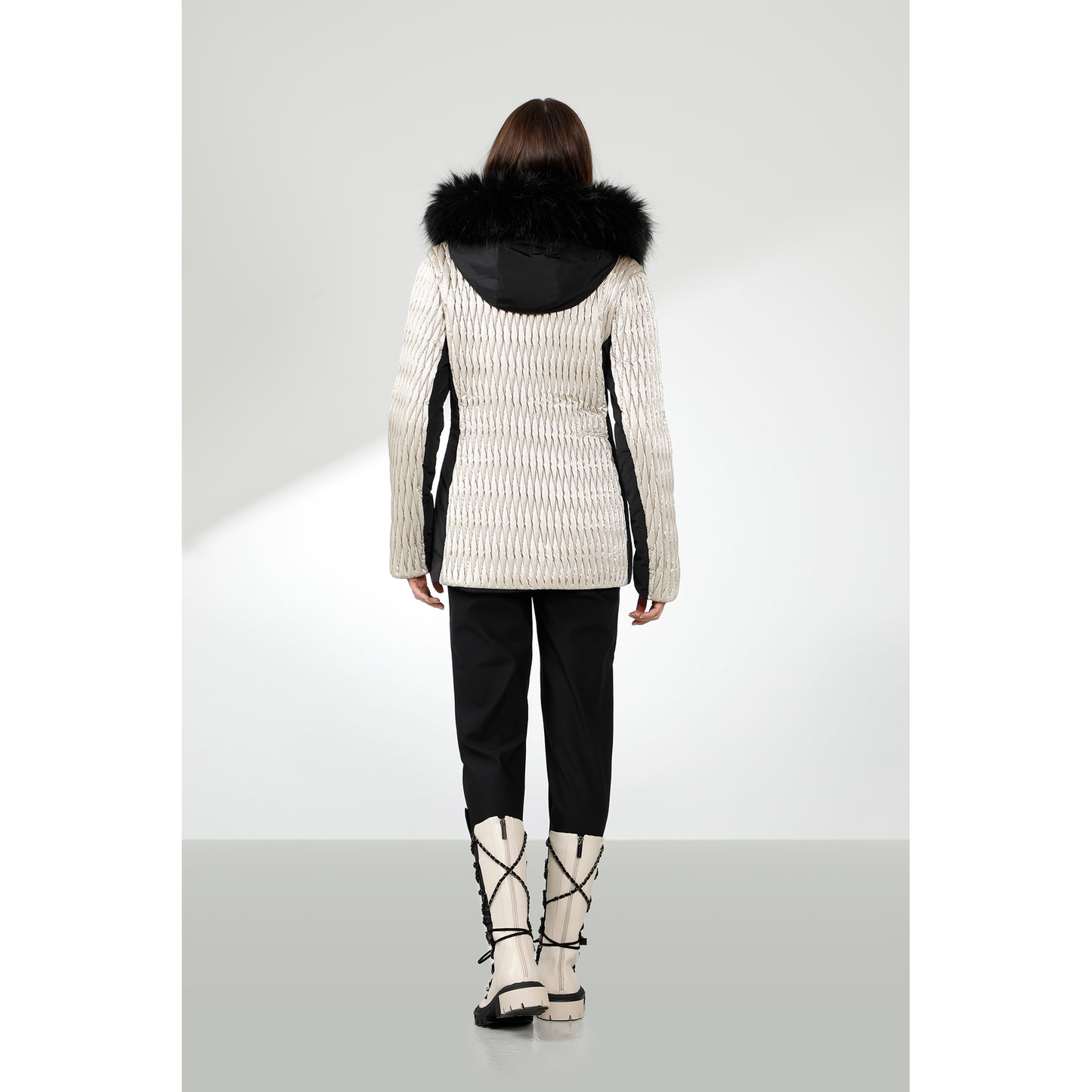 Poivre Blanc Women's Mirror Jacket in Glow Nacre White 0804