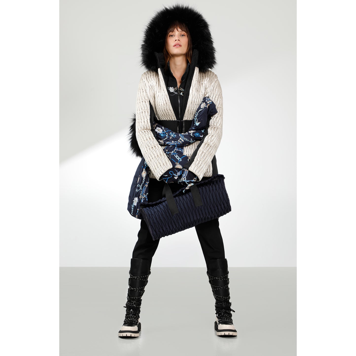 Poivre Blanc Women's Mirror Jacket in Glow Nacre White 0804
