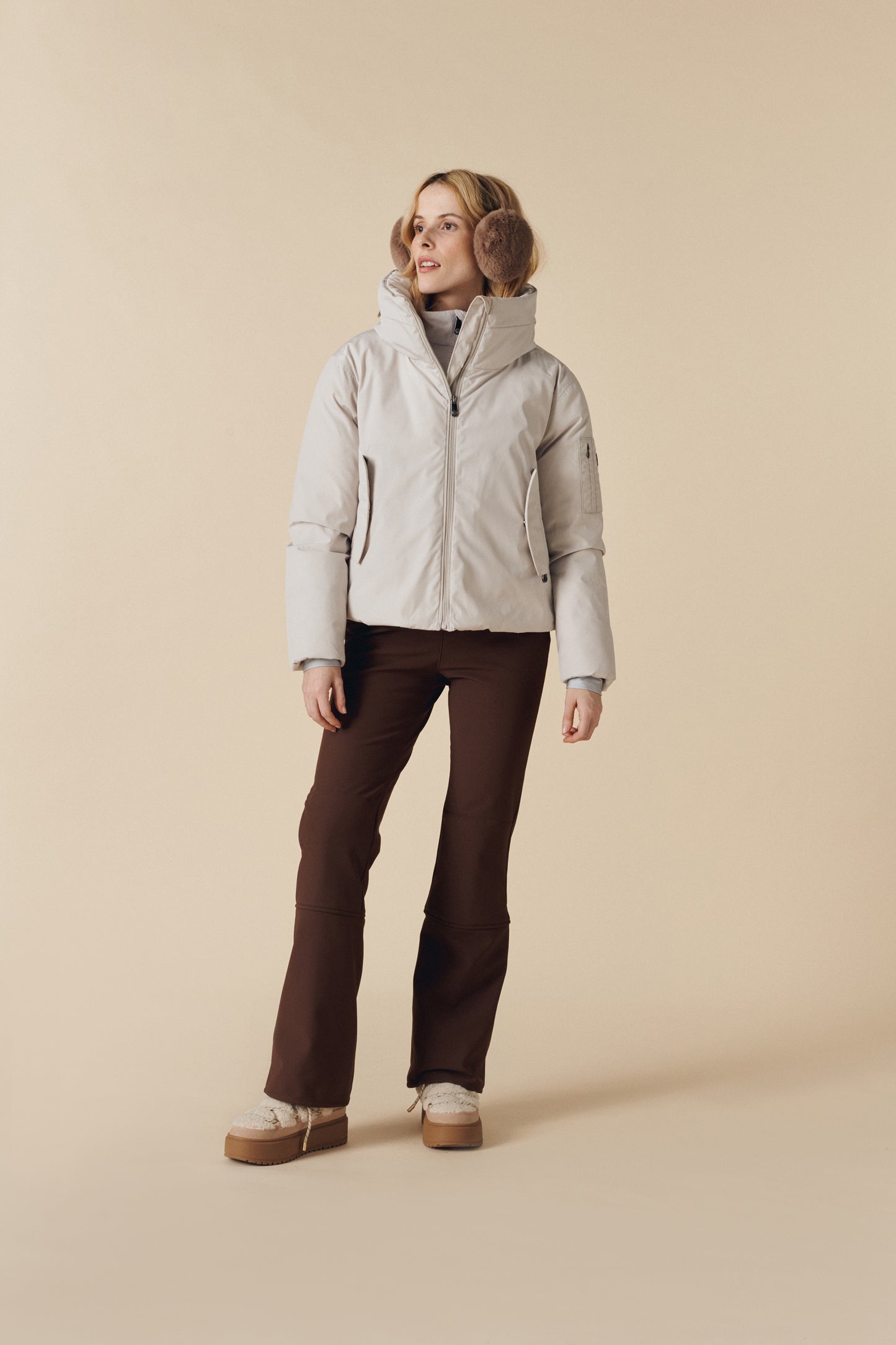 Women's Ski Flight Jacket in Mineral Grey 1002