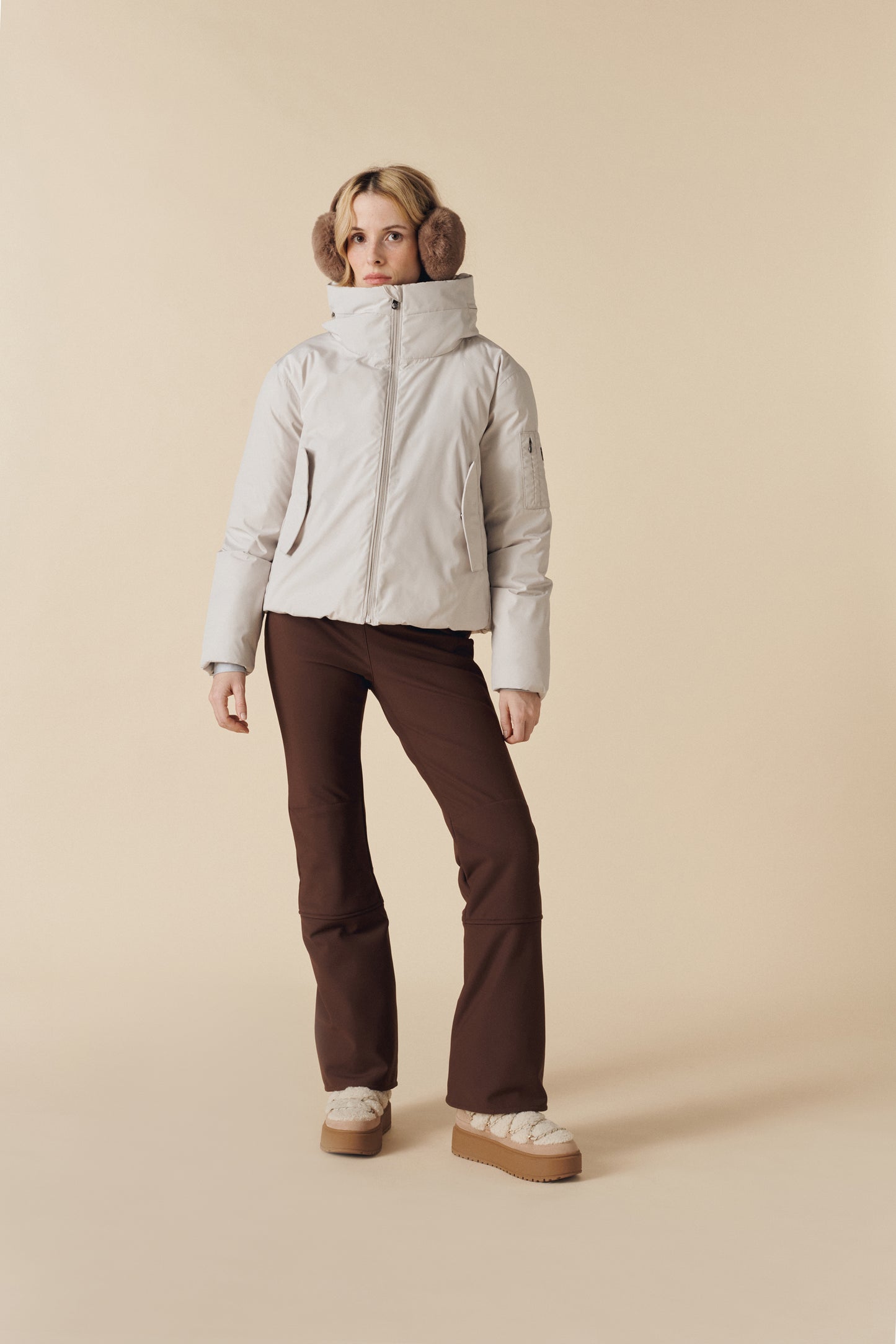 Women's Ski Flight Jacket in Mineral Grey 1002