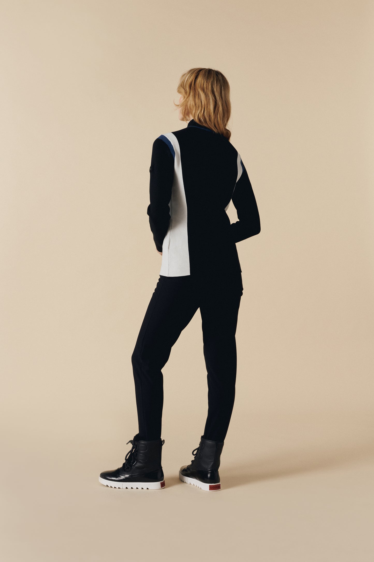 Women's Knit Jacket in Black/Blue/White 3501