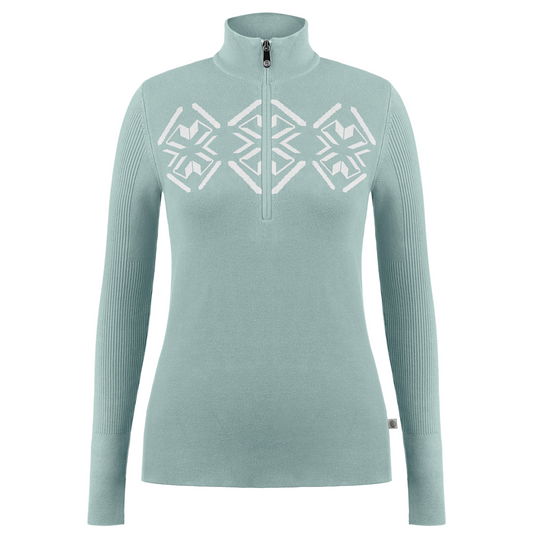 Poivre Blanc Women's knit Sweater in Aloe Blue 3540