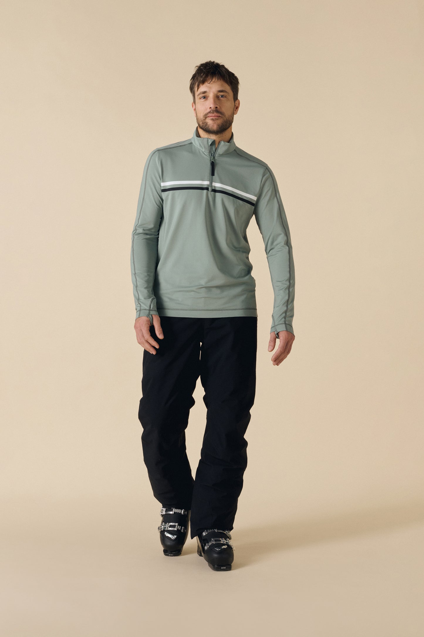 Men's Ski Mid Layer in Lichen Green