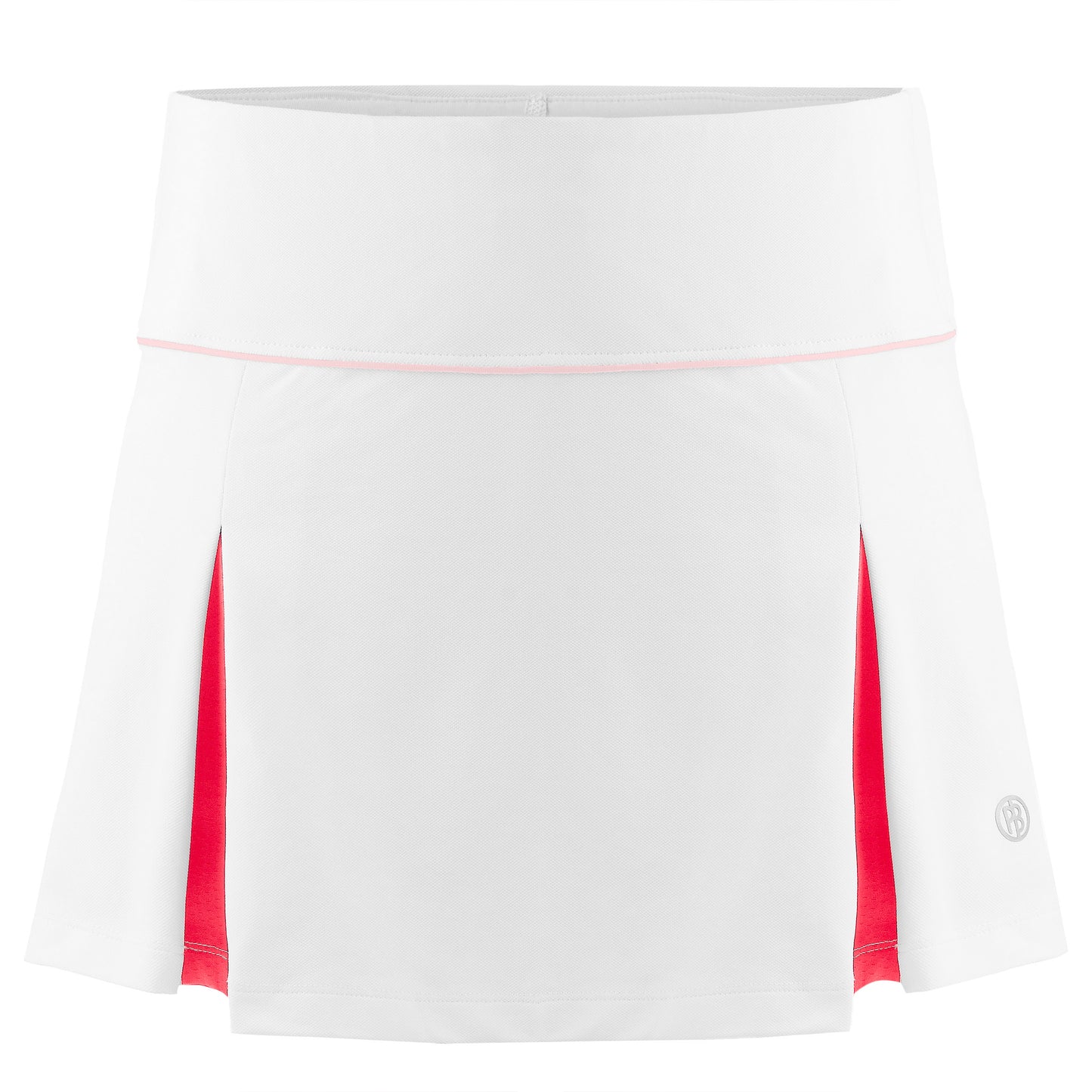 Poivre Blanc Ladies Tennis Skort 4829 in White / Spritz Red