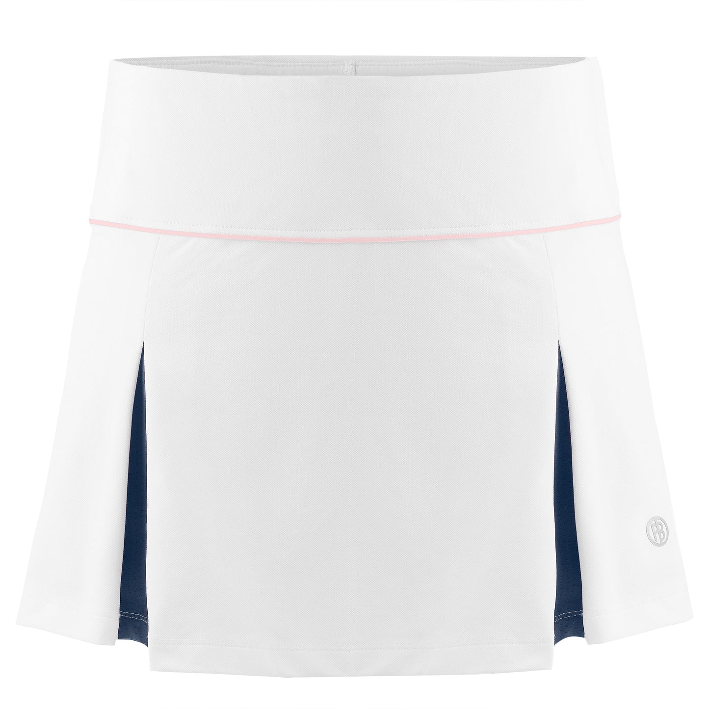 Poivre Blanc Ladies Tennis Skort 4829 in White / Deep Blue Sea