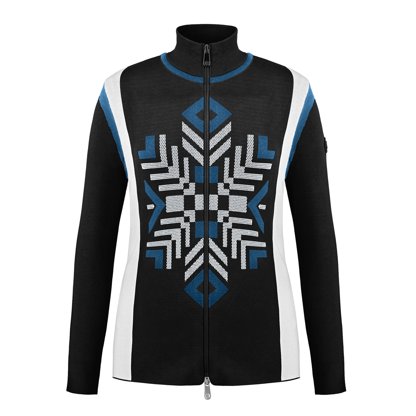 Women's Knit Jacket in Black/Blue/White 3501