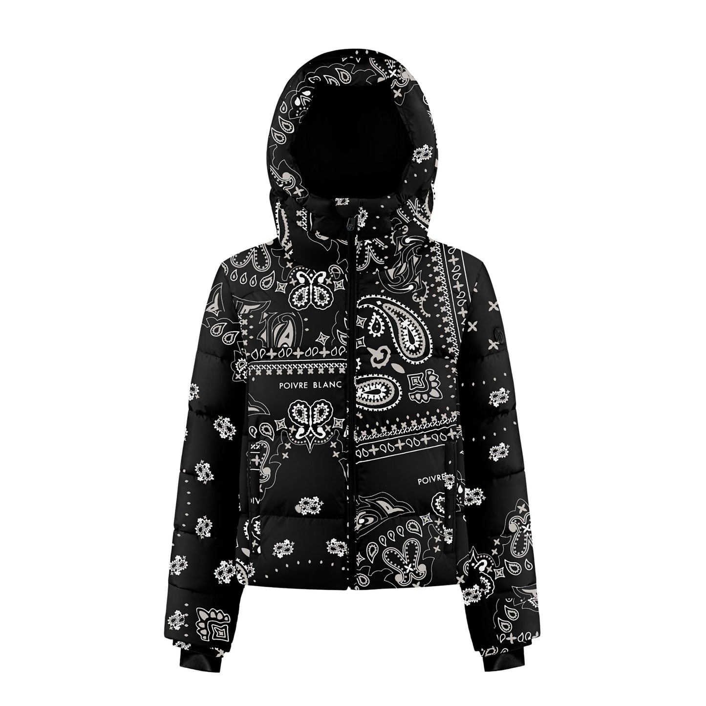 Synthetic Down Ski Jacket in Paisley Black 1200P