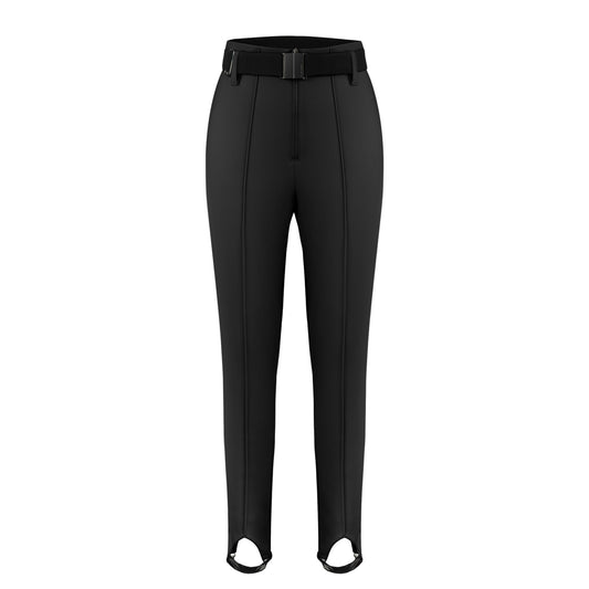 Poivre Blanc Fuseau Softshell Pants in Black with stirrup 1122
