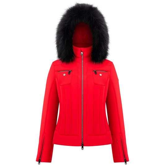 Poivre Blanc Women's Stretch Ski Jacket in Scarlet Red 0806