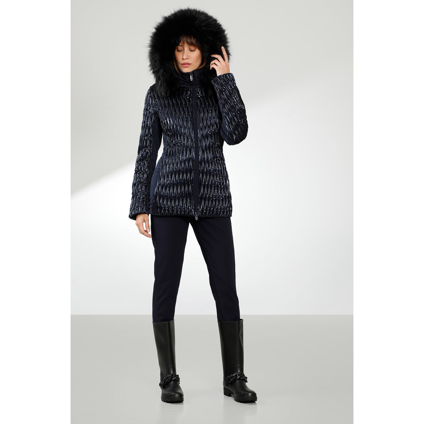 Poivre Blanc Women's Mirror Jacket in Gothic Blue 0804