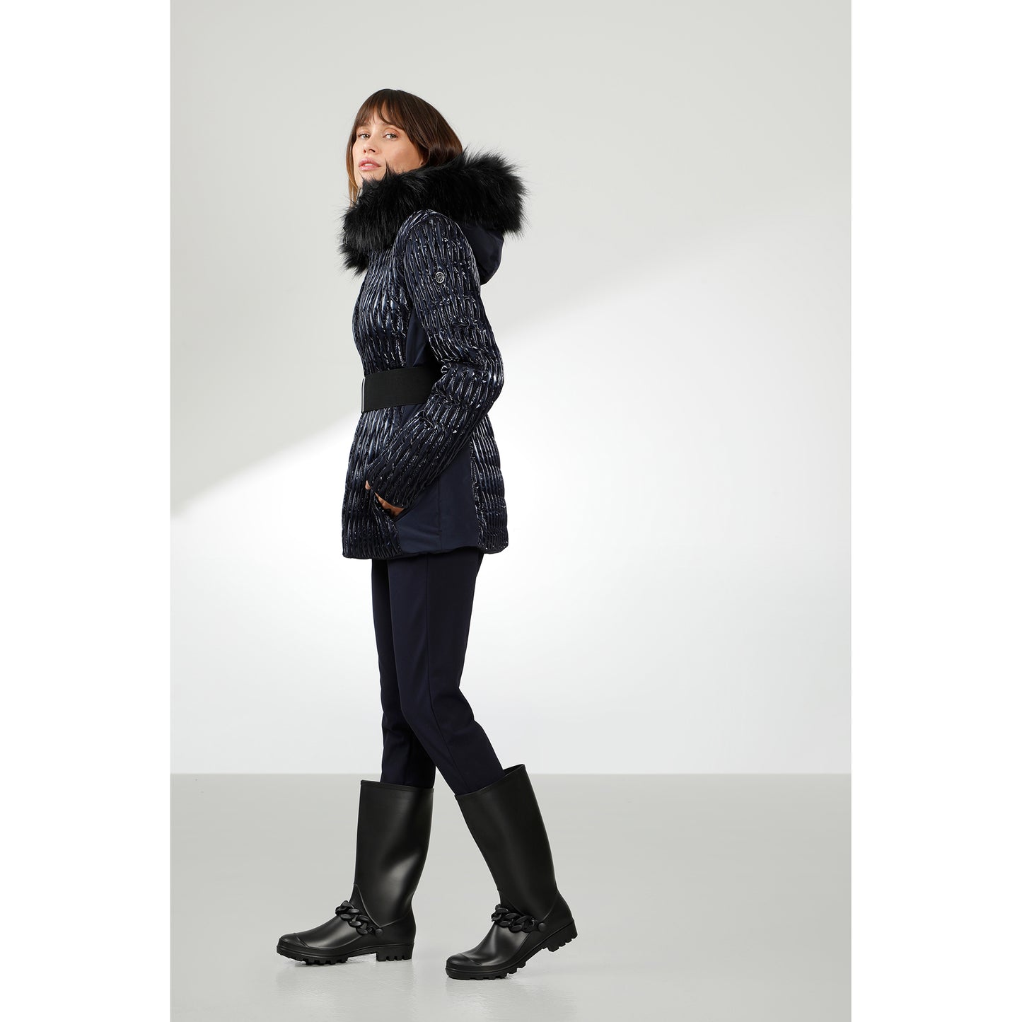 Poivre Blanc Women's Mirror Jacket in Gothic Blue 0804