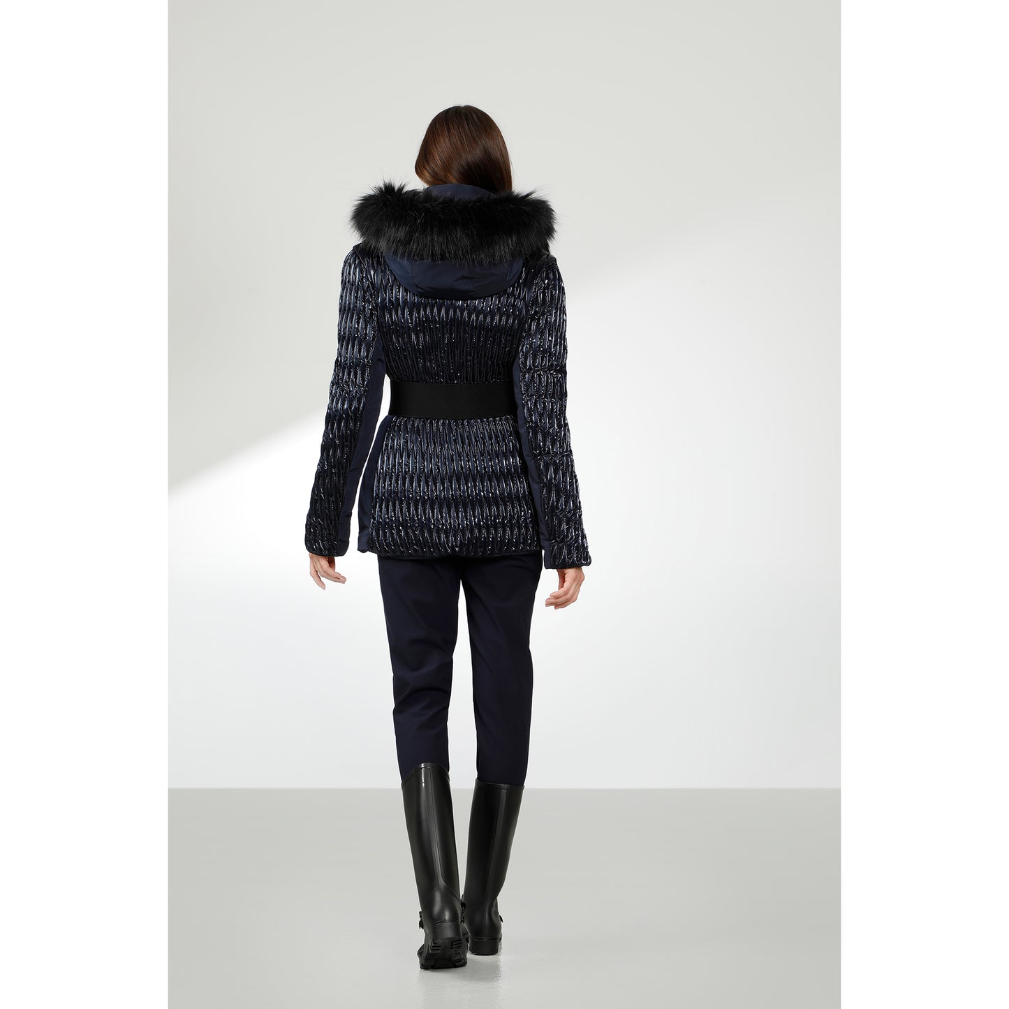 Poivre Blanc Women's Mirror Jacket in Gothic Blue 0804