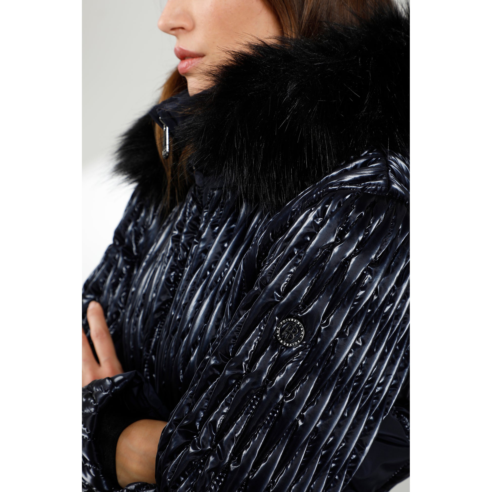 Poivre Blanc Women's Mirror Jacket in Gothic Blue 0804 – Poivre