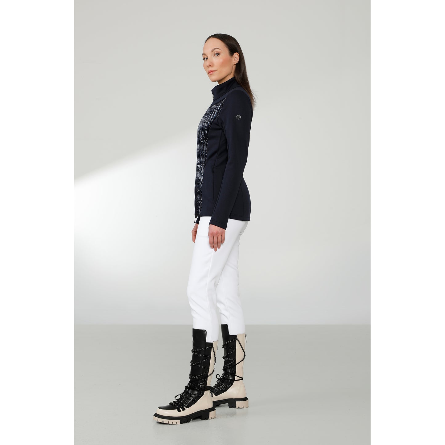 Poivre Blanc Women's Mirror Ski Fleece in Gothic Blue/Navy 1600