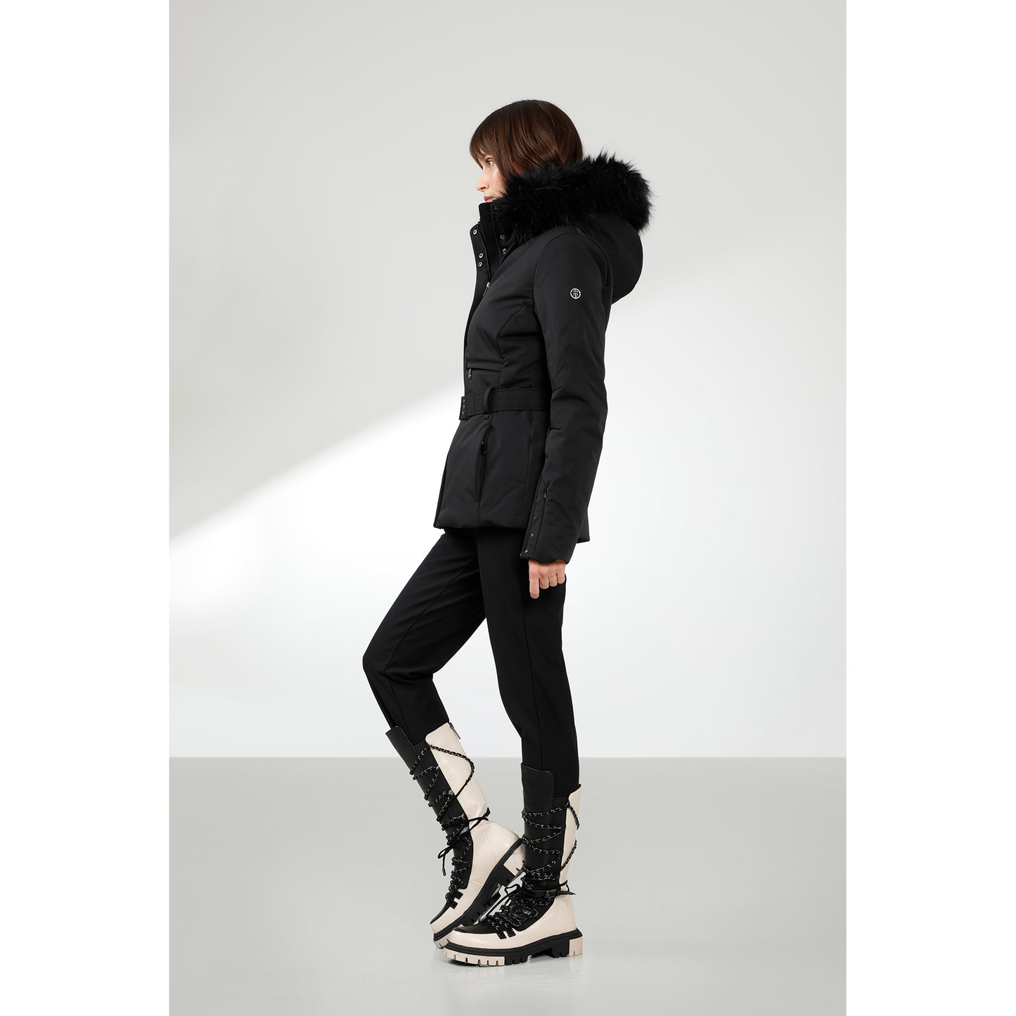 Poivre Blanc Ski Stretch with belt in Black 0801