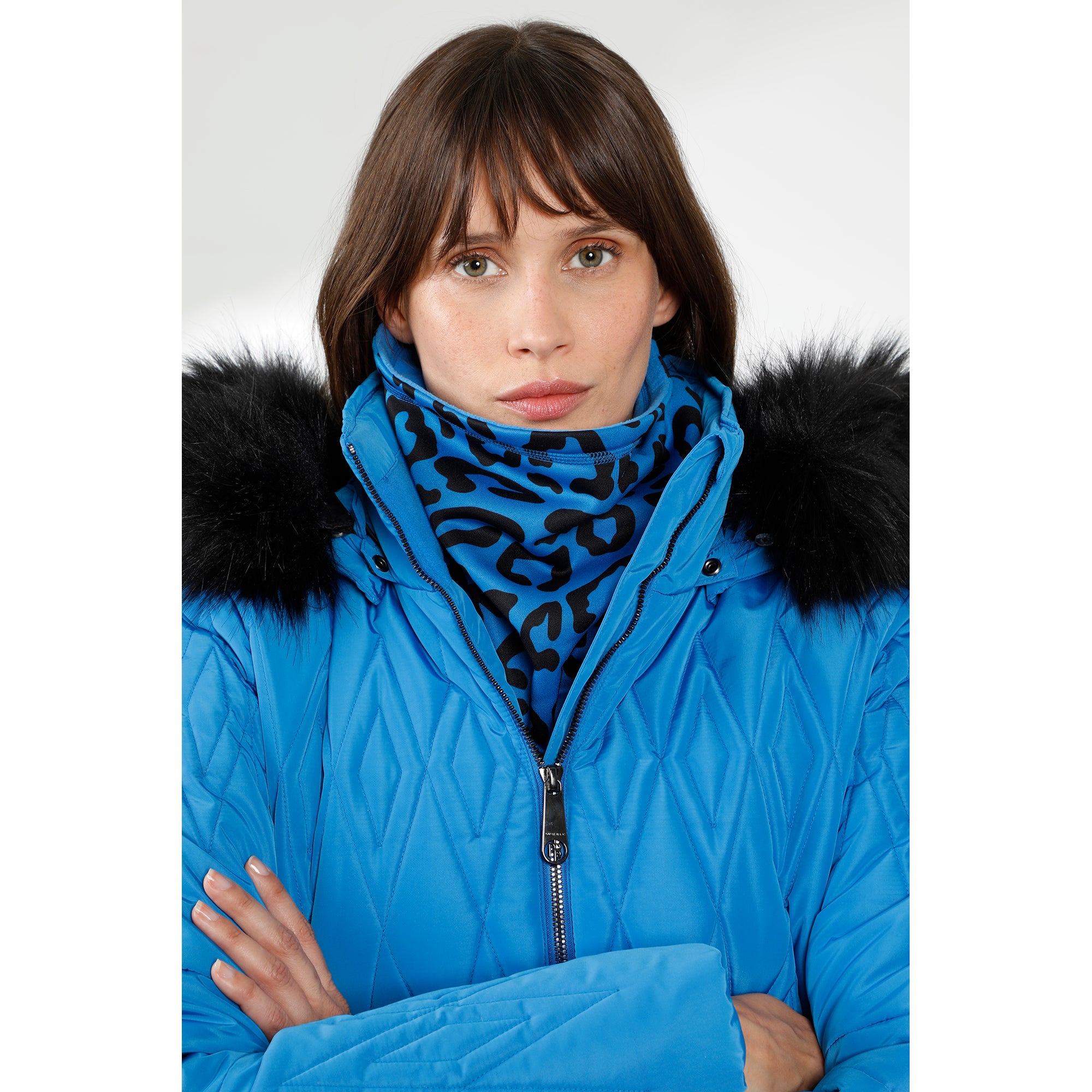 Ski jacket fur on sale collar