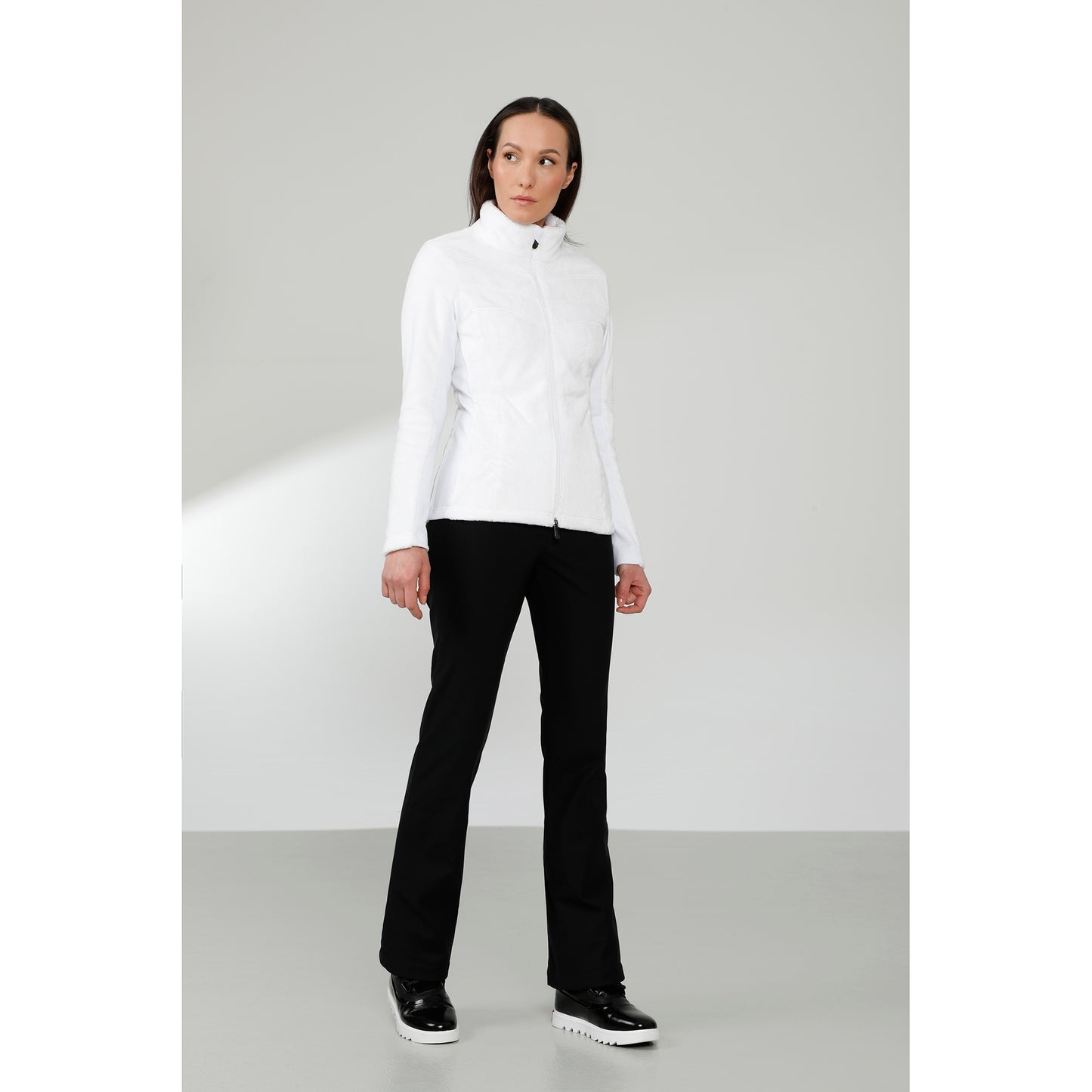 Poivre Blanc Women's White long pile fleece 1603