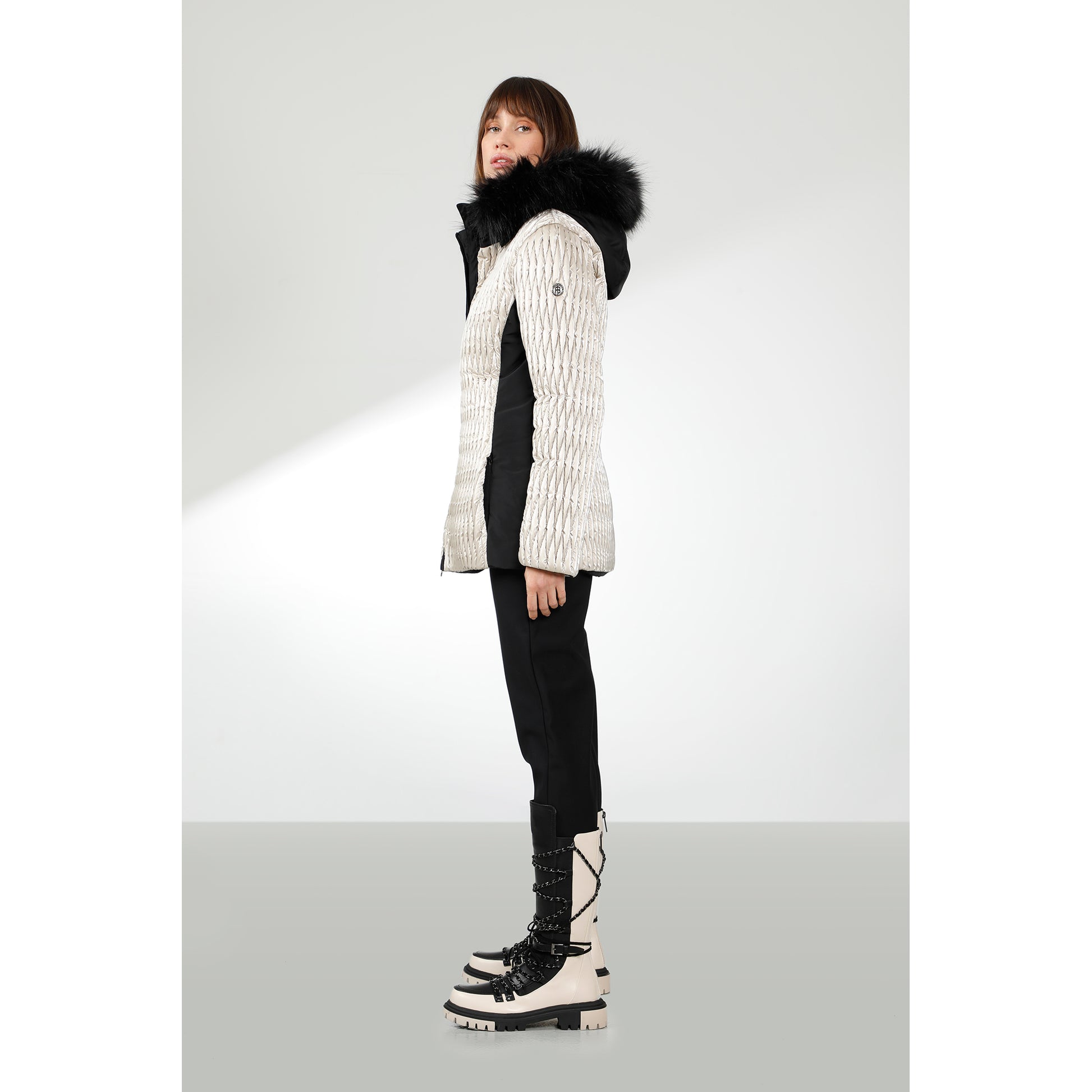 Poivre Blanc Women's Mirror Jacket in Glow Nacre White 0804